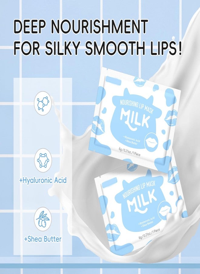 MIESCHER 5 Pieces Milk Nourishing Lip Mask, Sleep Mask Collagen Crystal Care Gel Pads For Moisturizing, Minimize Fine Lines, Remove Dead Skin, Anti Chapped Pads Lip Mask (5 Pieces) - Image 3